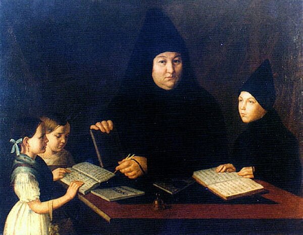 Неизвестный художник. Монахиня Сусанна (Рылеева) учит детей.