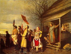 Сельский крестный ход на Пасхе. Василий Перов