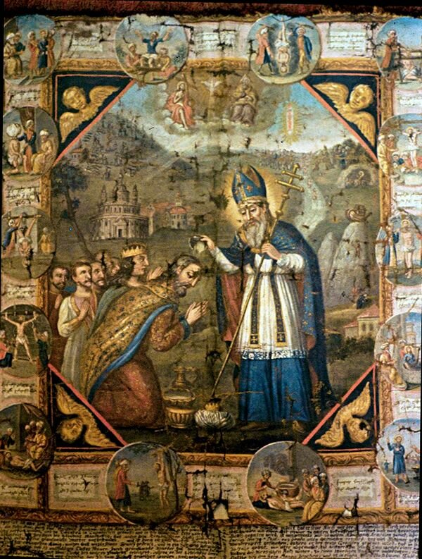 Святой Григорий Просветитель. Армения, гобелен, XVIII век Вена, Museum of the Mekhitarist Fathers