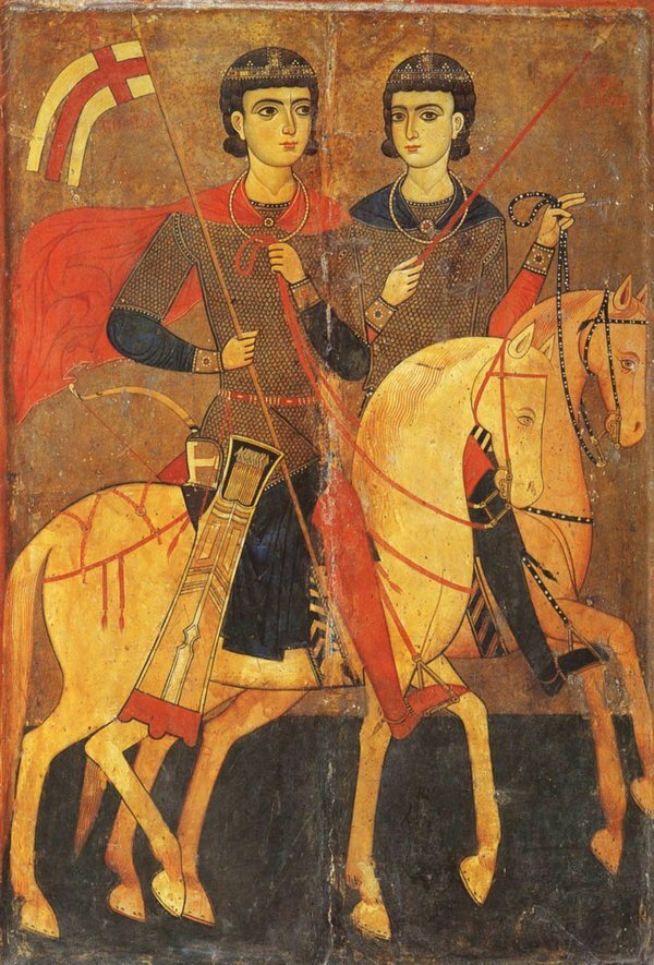Святые мученики Сергий и Вакх Византия. XIII век. 95 х 62 см. Египет, монастырь св. Екатерины на Синае (Египет).