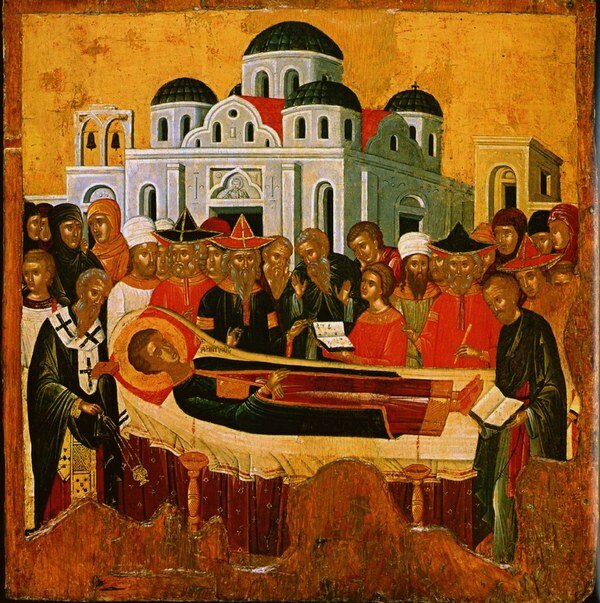  Погребение великомученика Димитрия Солунского Венеция. XV в. Собрание Музея икон. Венеция.