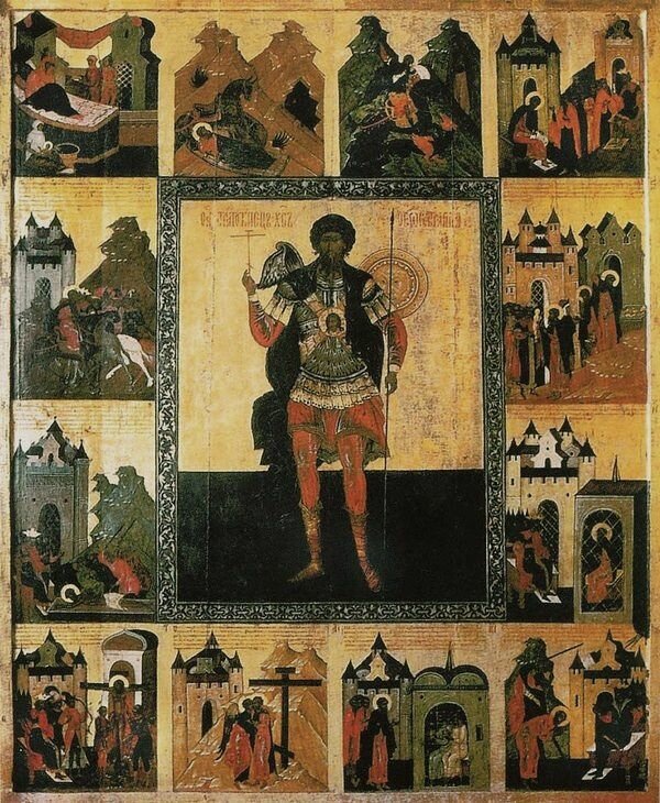 Великомученик Феодор Стратилат. Житийная икона из Кальбенштайнберга