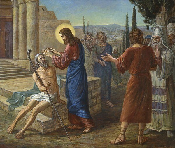 Christ Healing the Blind. Greco El c. 1567, Oil on panel, 65,5 x 84 cm Gemäldegalerie, Dresden