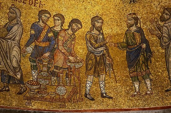 Авраам отдает завоеванные богатства Анеру, Эшколу, Мамрию и царю Содомскому
